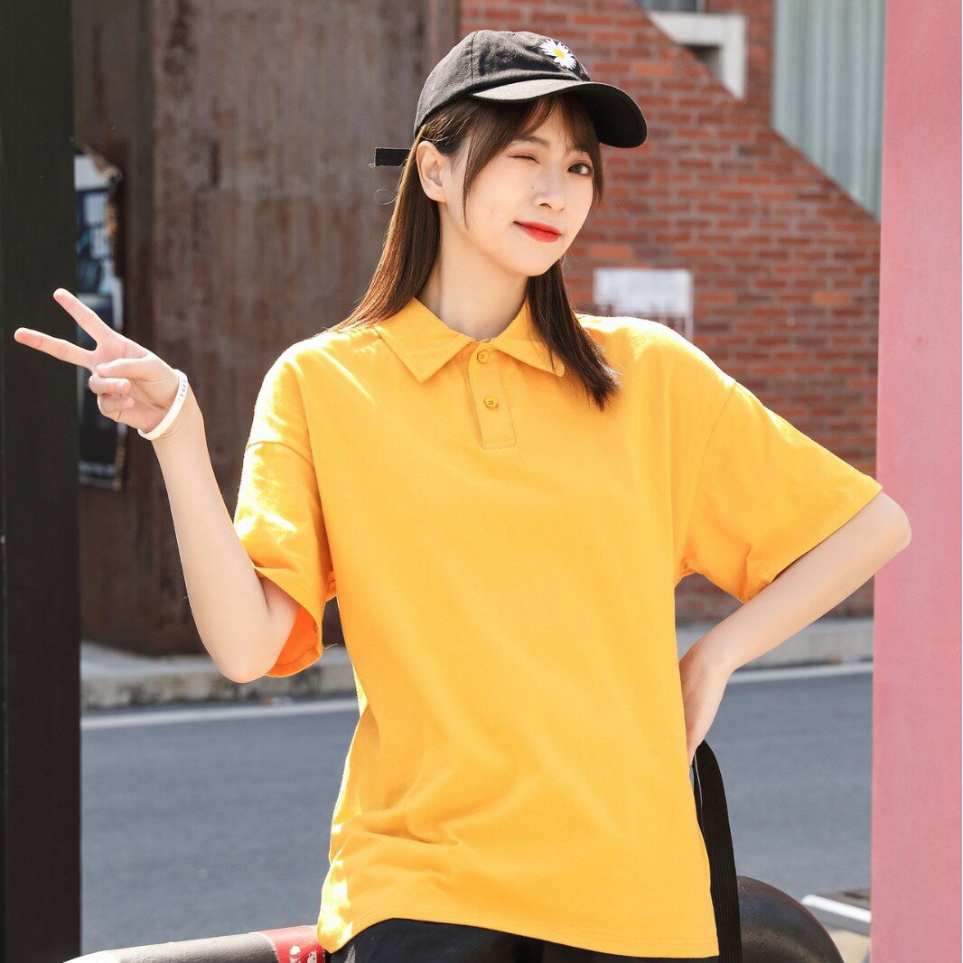 【喜挖】200g春夏潮牌考拉貼標純棉POLO衫短袖男女款寬鬆翻領T恤潮流百搭 2