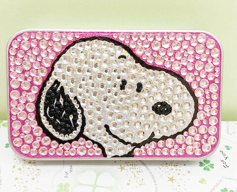 【震撼精品百貨】史奴比Peanuts Snoopy SNOOPY 鑲鑽收納盒/鐵盒-粉史奴比#31084 震撼日式精品百貨