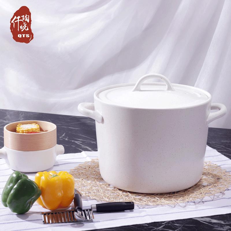 日韓式石瓷砂鍋 8L創意桶型鍋超大容量 明火耐高溫酒店家用燉湯鍋