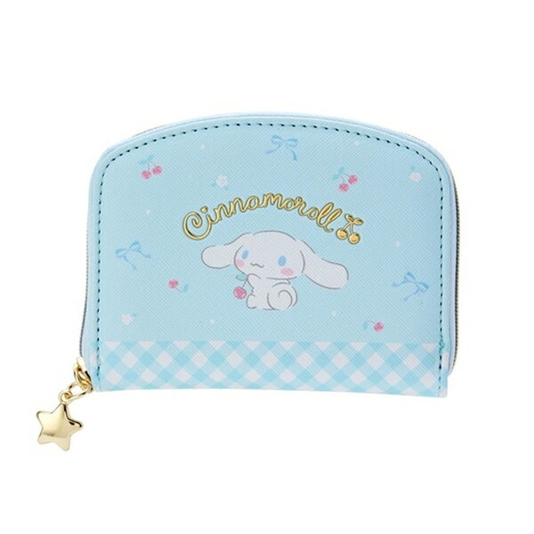 【震撼精品百貨】大耳狗 Cinnamoroll~日本Sanrio三麗鷗 大耳狗皮質卡片零錢包 (藍格子款)*76600