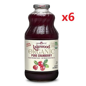 有機純蔓越莓汁(每瓶946毫升)6瓶優惠組 – Lakewood Organic湖邊大樹