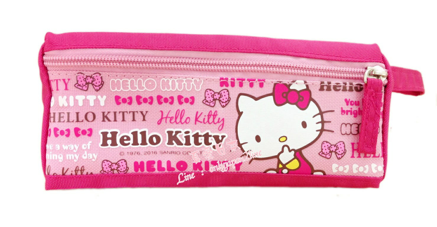 【真愛日本】16081600018	三角手提布筆袋-字母粉三麗鷗 Hello Kitty 凱蒂貓收納 筆袋