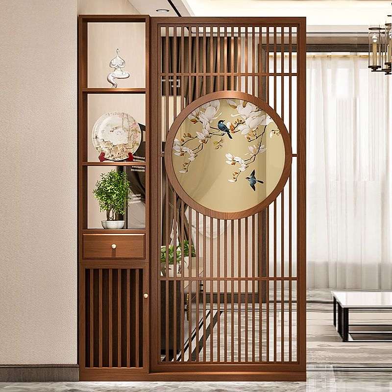 免運 可開票 新中式實木屏風格柵玄關櫃客廳家用正對大門入戶進門遮擋玄關隔斷 快速出貨