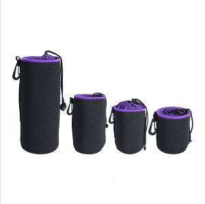 單反相機紫色鏡頭包袋/筒/桶佳能攝影腰帶內膽保護套收納腰包