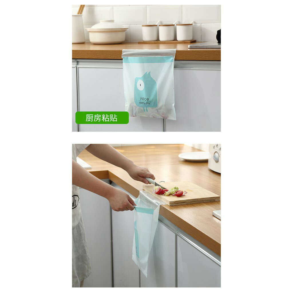 ISONA 15入31x25公分加厚黏貼式垃圾袋 辦公室垃圾袋 廚房垃圾袋 車用垃圾袋 PCC材質 6