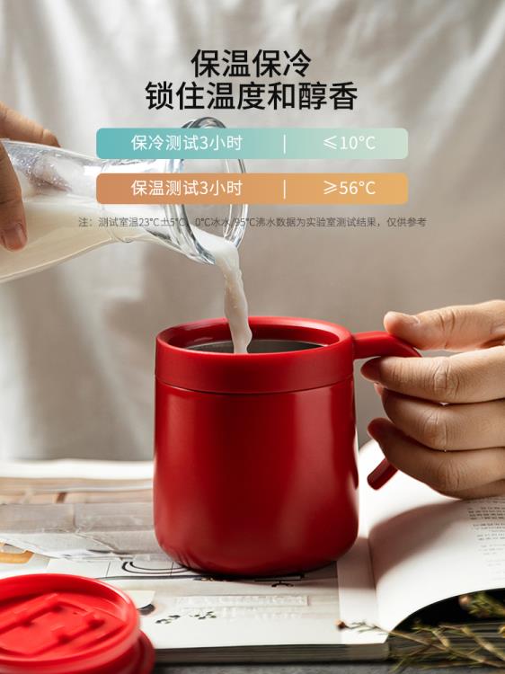 摩登主婦咖啡杯保溫杯女便攜馬克杯不銹鋼水杯帶蓋辦公室保溫杯子 全館免運