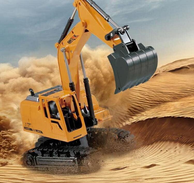 挖掘機玩具 仿真合金挖土勾機工程充電動兒童男孩玩具無線汽車挖機
