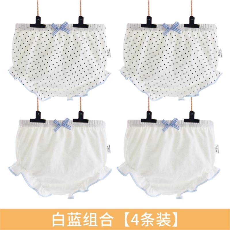 女童嬰兒幼兒童寶寶內褲女0-1-2歲3純棉小童三角面包短褲夏季薄。