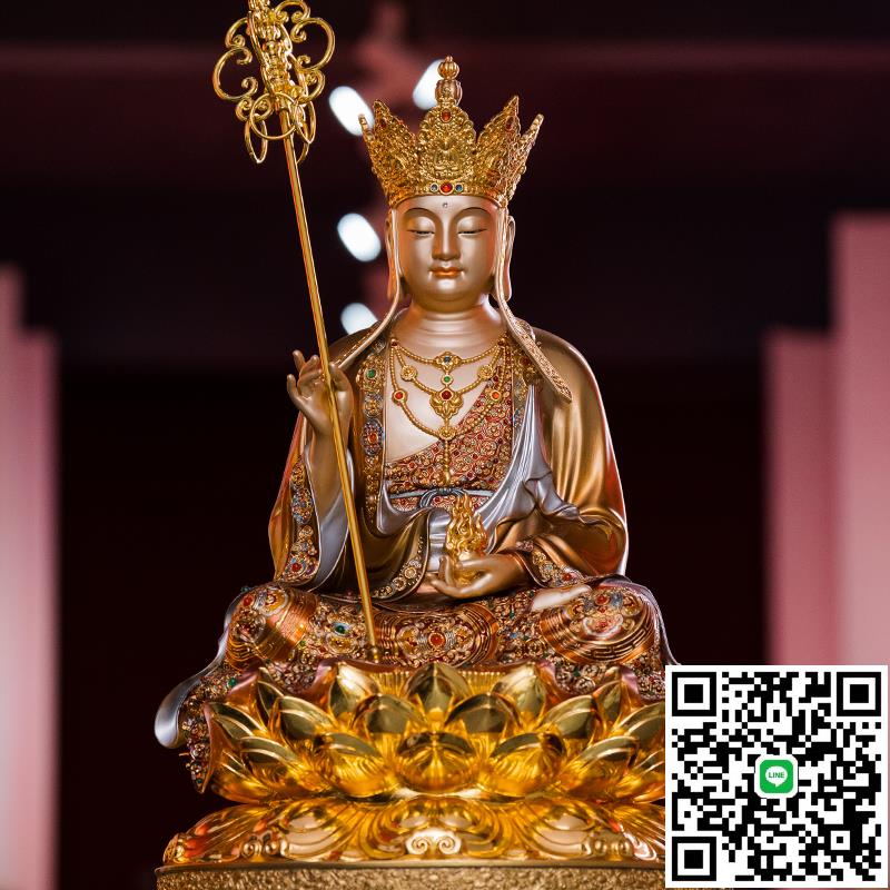 地藏王菩薩佛像供奉全堂佛娑婆三聖京銅東來紫銅像擺件臺灣九華山