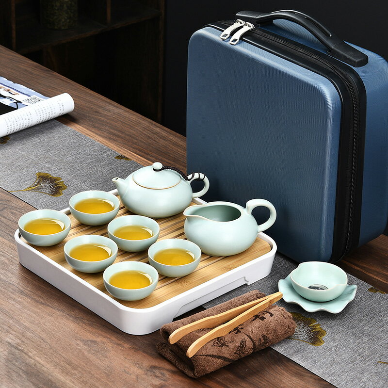 日式旅行茶具小套戶外出差便攜喝茶套裝簡約單人泡茶用品高檔隨身