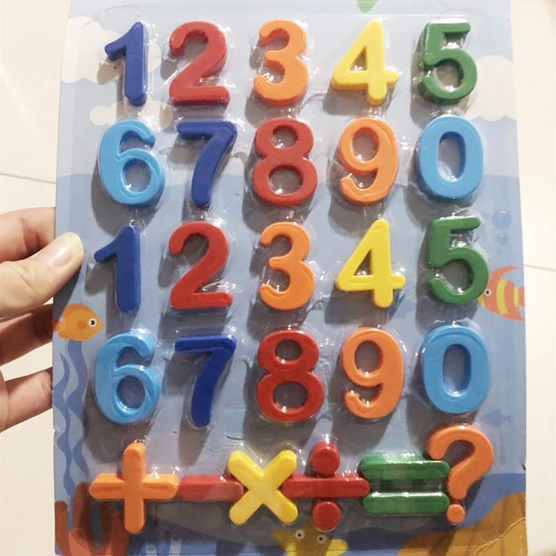 兒童認字黑板26個數字教學加減乘除法磁性冰箱貼磁鐵磁力教具