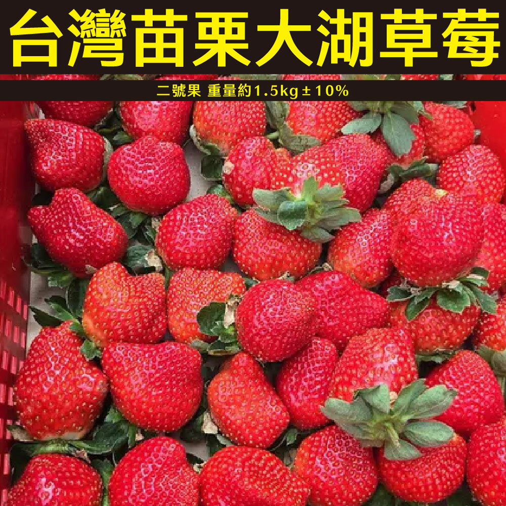 【仙菓園】台灣苗栗大湖 草莓二號果 每盒約1.5kg±10% 0