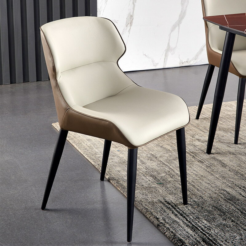 北歐鐵藝餐椅家用簡約餐椅輕奢椅子意式極簡風洽談椅