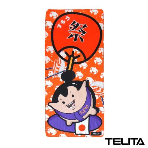 TELITA日式和風滿版印花海灘巾(相撲力士)