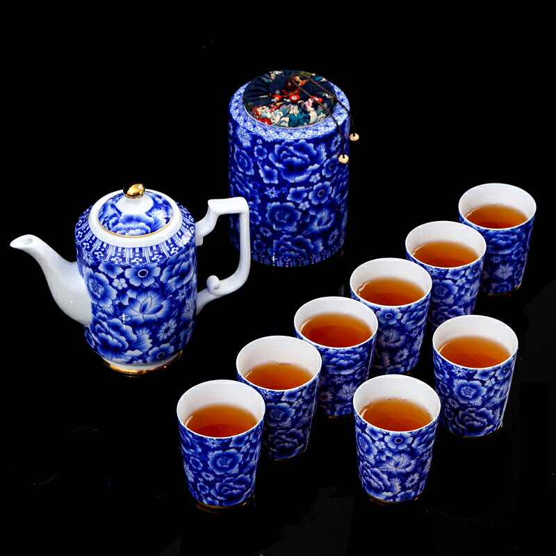 陶瓷茶具套裝大號茶壺 青花瓷整套功夫茶具茶杯居家用客廳
