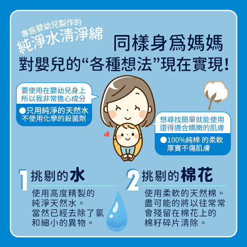 日本原裝 wakodo 和光堂 清淨綿 純水 厚型 24包/60包/80包 3