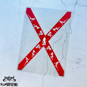 TLP鏤空車貼 十字叉X美女熱舞性感機車后備箱紅藍防水遮痕貼紙