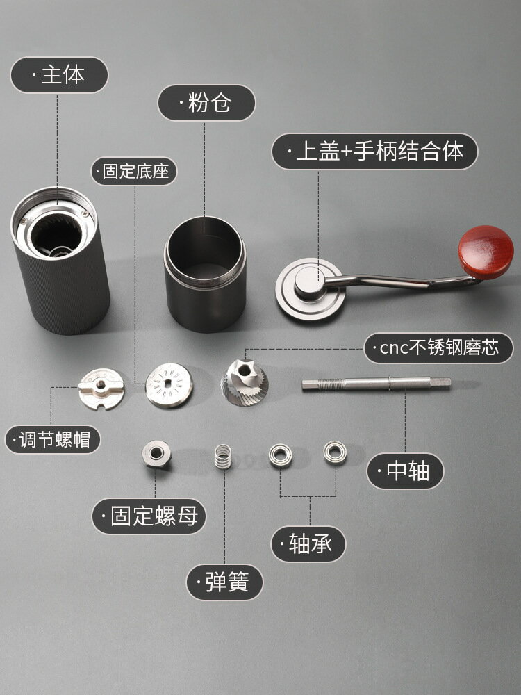 【免運】開發票 手搖磨豆機 5YA1批發咖啡豆研磨機手磨咖啡機手搖磨豆機鋼芯CNC磨芯便攜式家