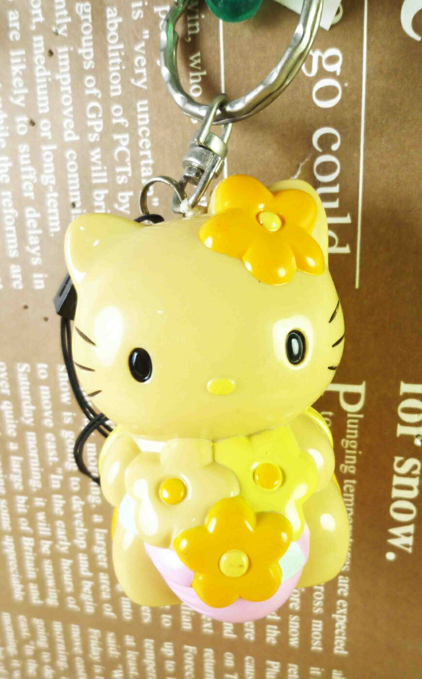 【震撼精品百貨】Hello Kitty 凱蒂貓 鎖圈-拉繩黃 震撼日式精品百貨
