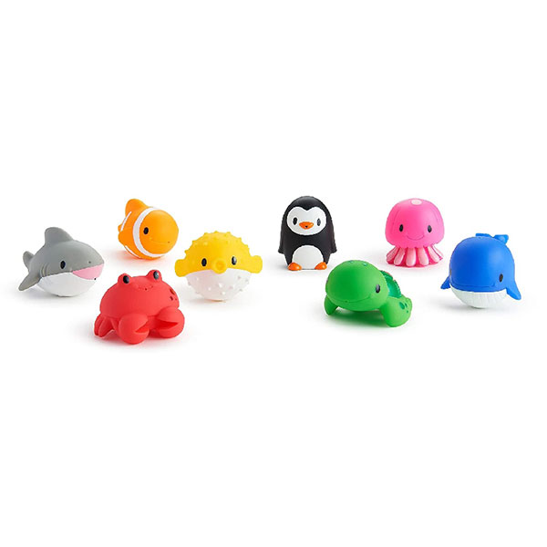 美國 munchkin 動物海洋噴水洗澡玩具8入【悅兒園婦幼生活館】
