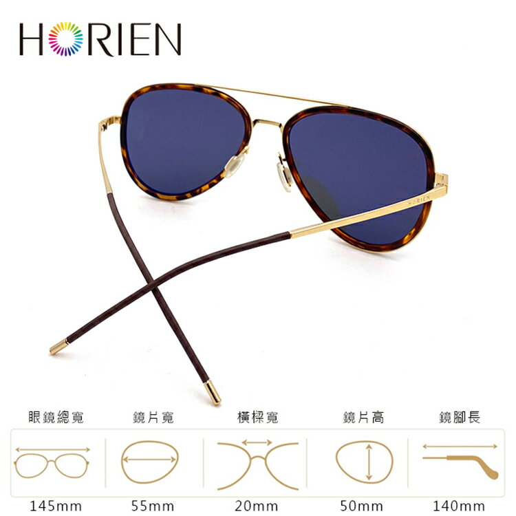 HORIEN海儷恩 經典傳奇復古飛行員偏光太陽眼鏡 玳瑁茶 抗UV400 (N 6518 TD53) 7
