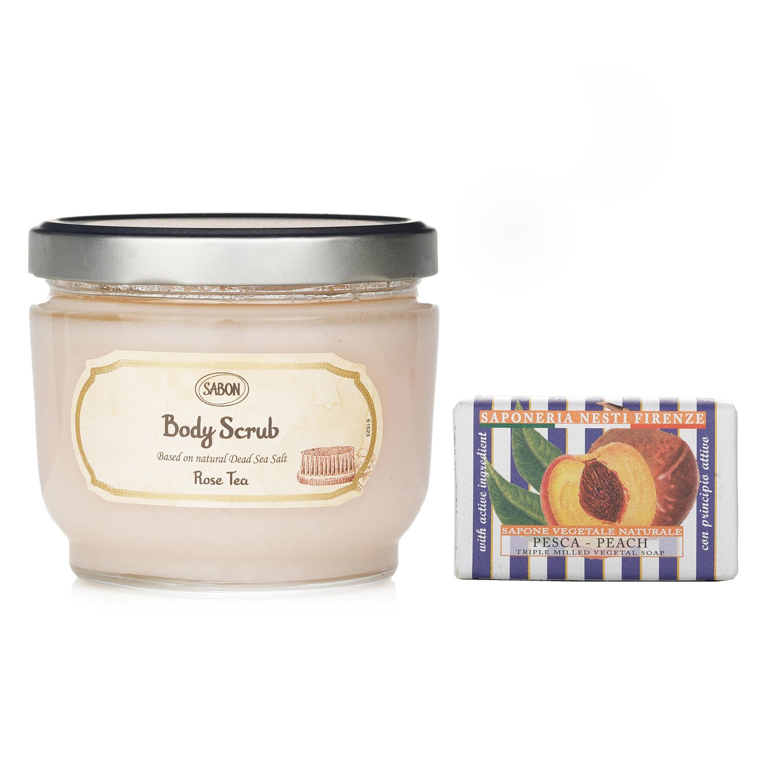 Sabon - 身體護理組合︰香皂(桃味)+身體磨砂膏(玫瑰花茶)
