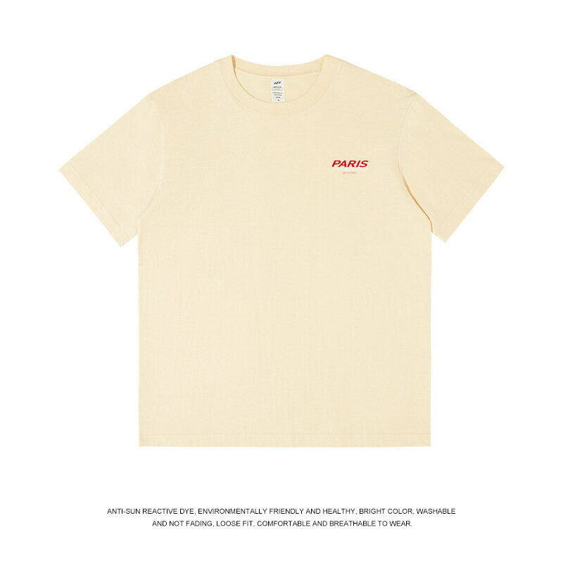 【喜挖】美式街頭嘻哈男生t恤字母印花純棉短袖夏季潮流設計感男裝半袖衫 0