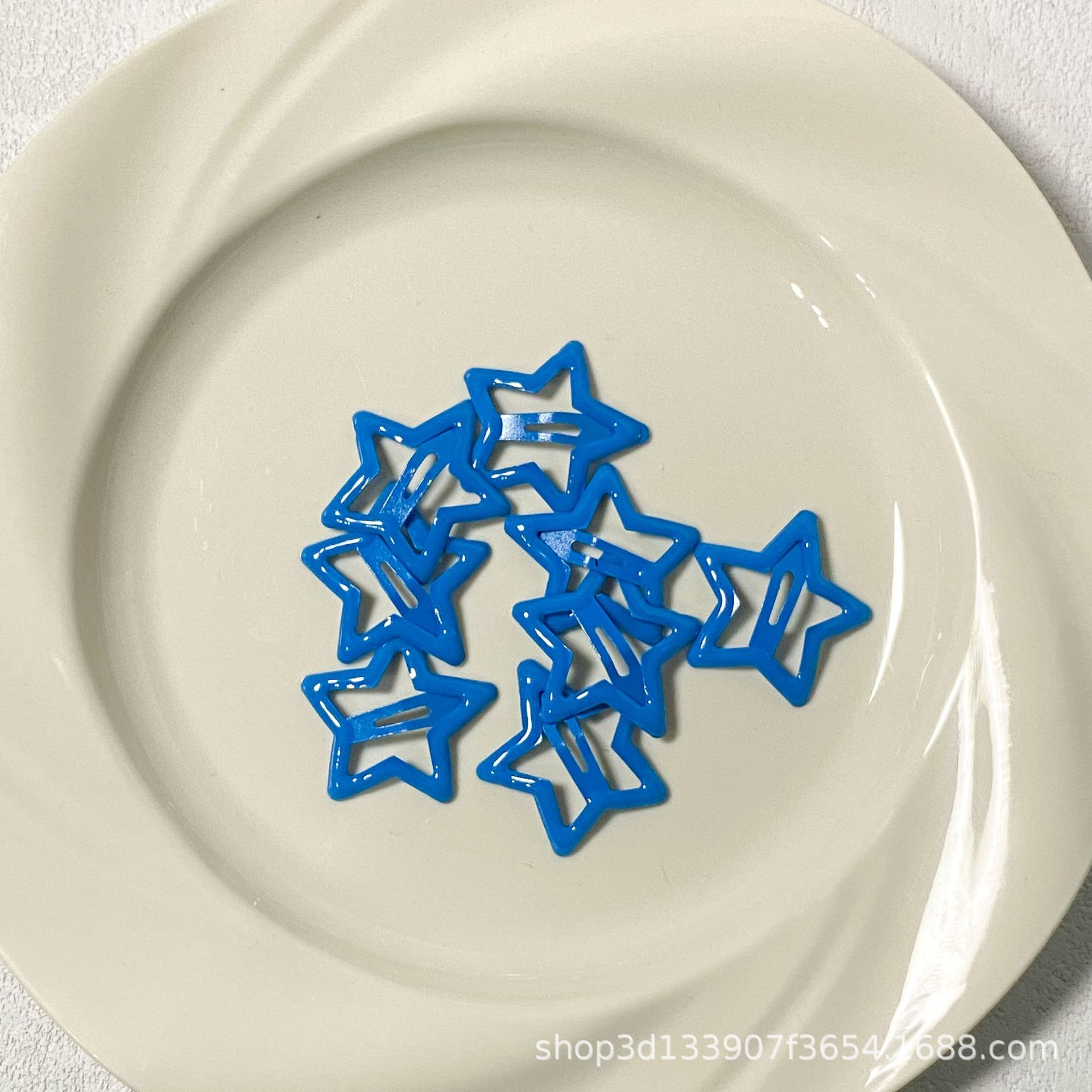 【台灣現貨】時尚配件 髮飾 髮夾 鯊魚夾 大嘴夾 邊夾  多巴胺滴油彩色五角星星髮夾可愛兒童BB夾碎髮夾劉海夾髮飾批發 9