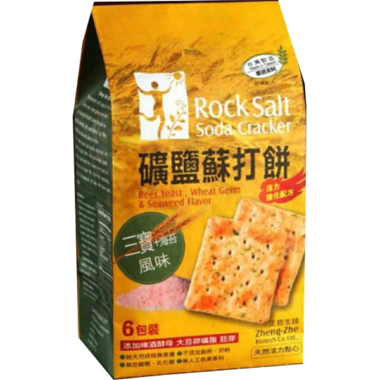 正哲礦鹽蘇打餅 - 三寶海苔風味365g/袋 (每袋6小包入