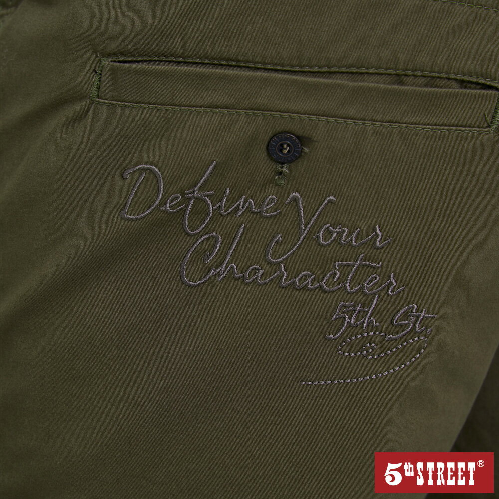 男裝 工作褲 潮系列工裝長褲 墨綠 (970243) 【5th STREET】【APP下單天天10%回饋】 ★神褲節 治裝激推 最高折426 4