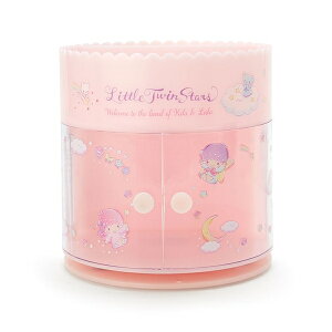 【震撼精品百貨】Little Twin Stars KiKi&LaLa_雙子星小天使~日本Sanrio雙子星圓形塑膠旋轉化妝品架*50544