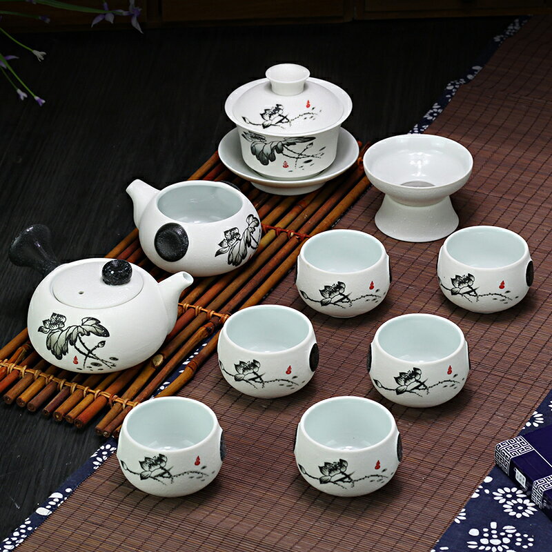 功夫茶具套裝家用陶瓷泡茶杯茶壺日式蓋碗茶藝客廳喝茶道德化旅行