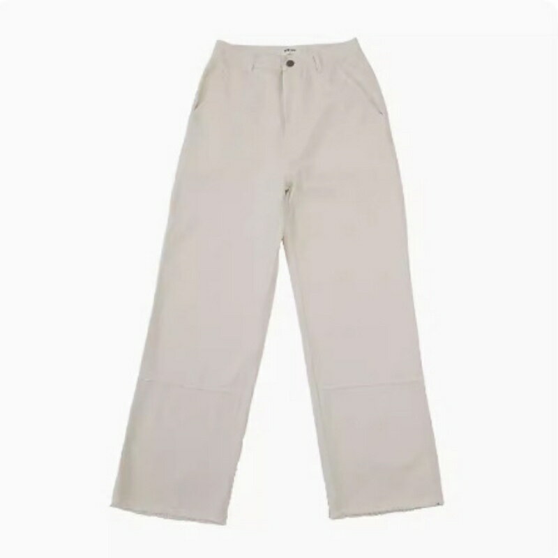 現貨+預購 高腰牛仔褲寬管長褲大碼寬褲直筒褲裙落地褲休閒女裝-純棉斜紋鬚邊女褲子74kc86【獨家進口】【米蘭精品】