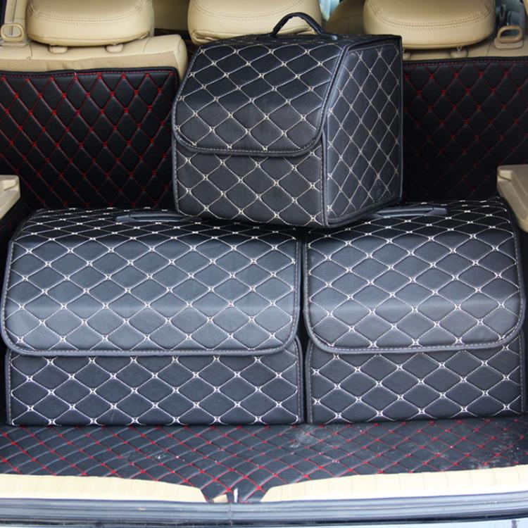 車載後備箱收納箱 翻毛皮汽車後備箱收納箱車載儲物箱整理箱車用置物箱尾箱折疊用品 雙11狂歡