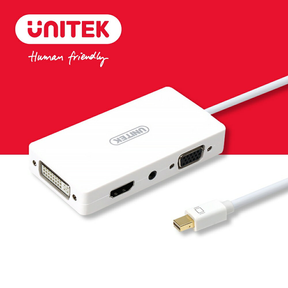 【樂天限定_滿499免運】UNITEK Mini DisplayPort 轉HDMI / DVI / VGA轉換器 (Y-6354)