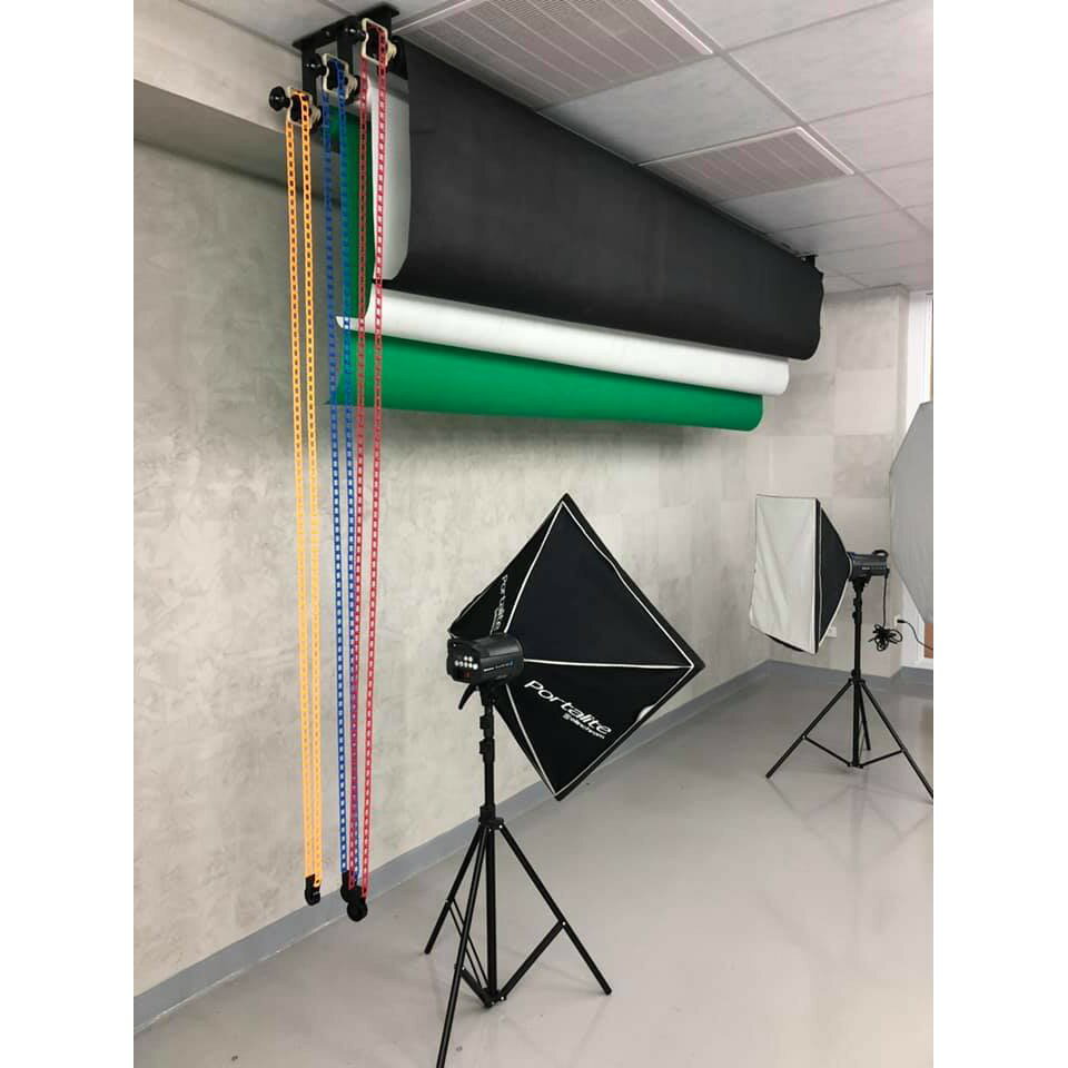 【EC數位】背景布升降支架 B-4W B4W 鏈條升降型背景架 四軸背景布升降架 活動捲軸架 手動背景架 背景紙架 3