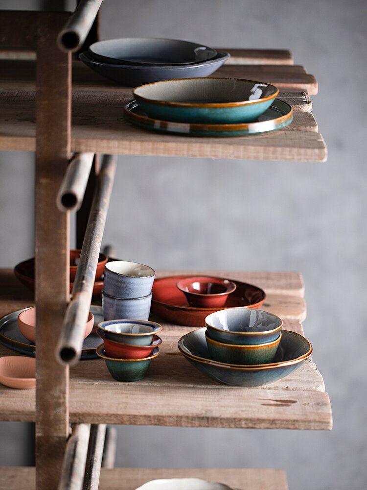 朵頤ter輕奢個性米飯碗創意復古家用簡約陶瓷碗北歐餐具碗碟單個1入