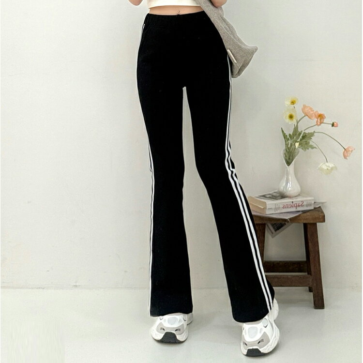 雙線太空棉喇叭褲(S-3L) 【B370470】