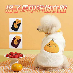 『台灣x現貨秒出』橘子造型馬甲附圍巾寵物衣服 貓咪衣服 狗狗衣服 寵物保暖服飾 寵物服飾