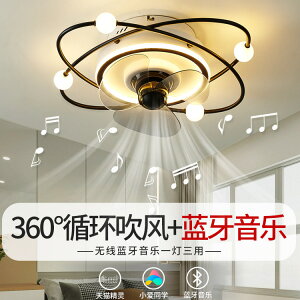 【四季優選】360度搖頭吸頂風扇燈臥室餐廳2022年新款家用藍牙房間吸頂風扇燈