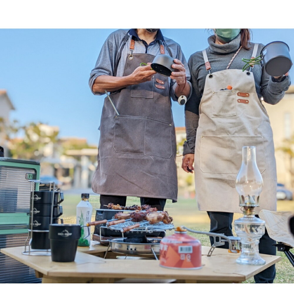 美麗大街 中性款 加厚 工作圍裙 戶外露營工作服【111052607】