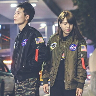 現貨+預購 空軍夾克 MA1外套(單件) -徽章加厚短款棒球服男女外套2色72av17【獨家進口】【米蘭精品】 1