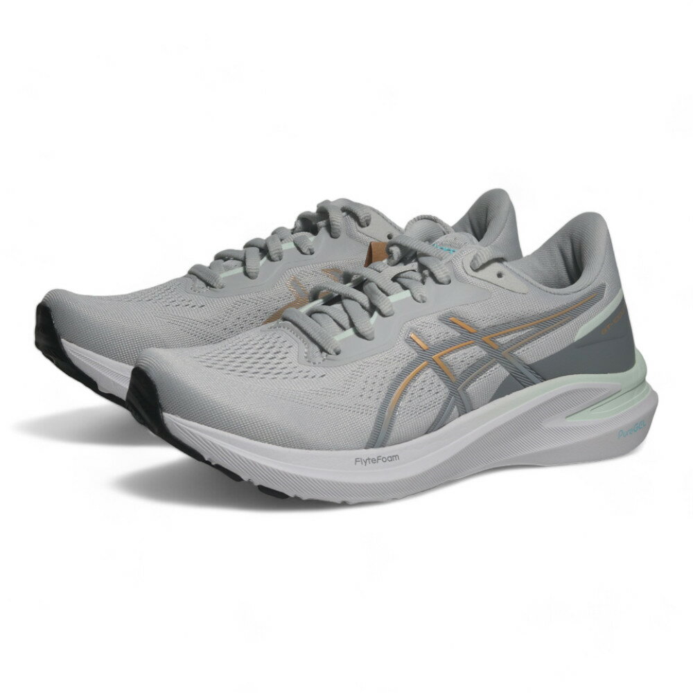 【滿千折百】ASICS 慢跑鞋 GT-1000 13 淺灰綠 寬楦 支撐 女 1012B662020