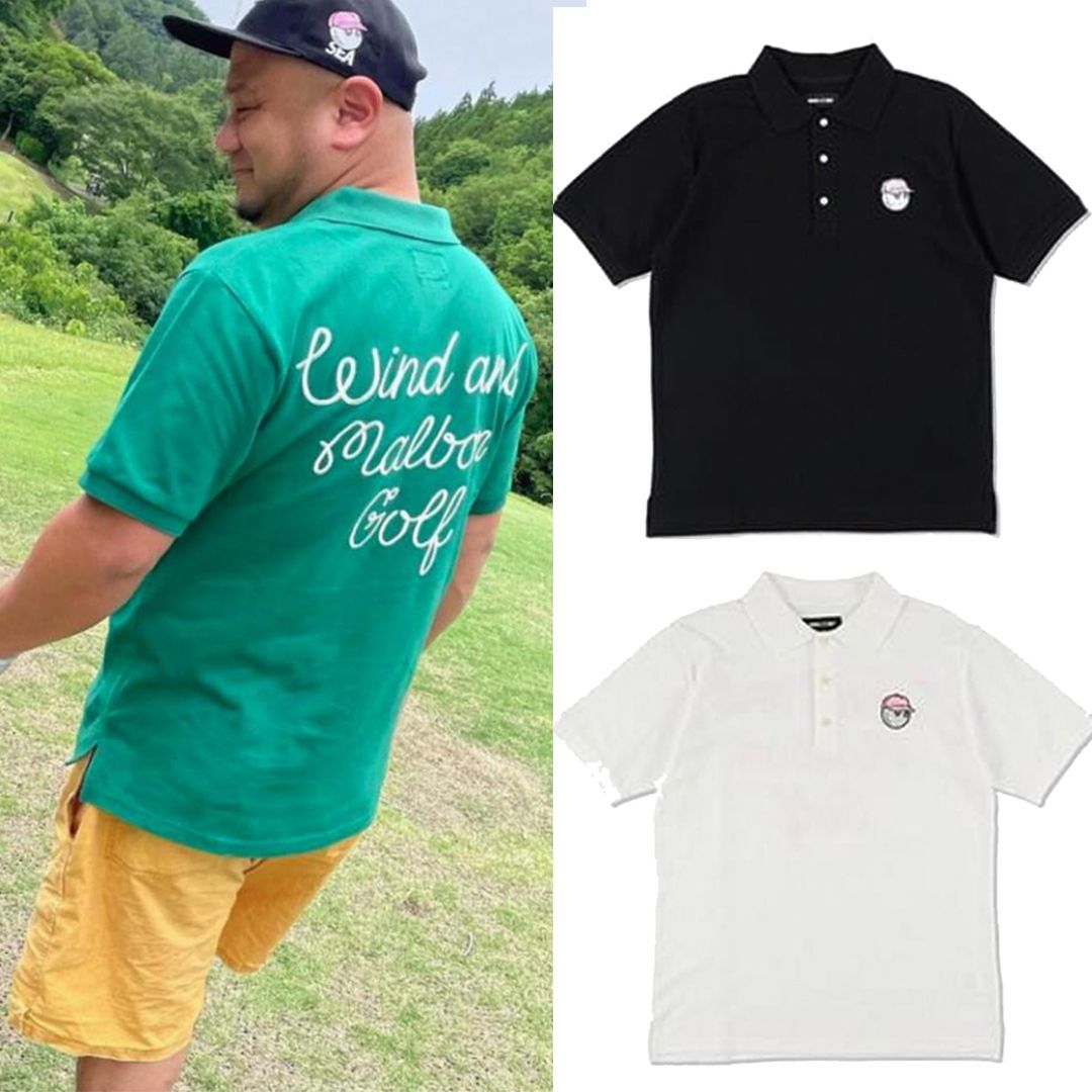 【元素運動】韓國高爾夫服裝男裝Malbon翻領字母刺繡美式Polo衫寬松短袖T恤衣