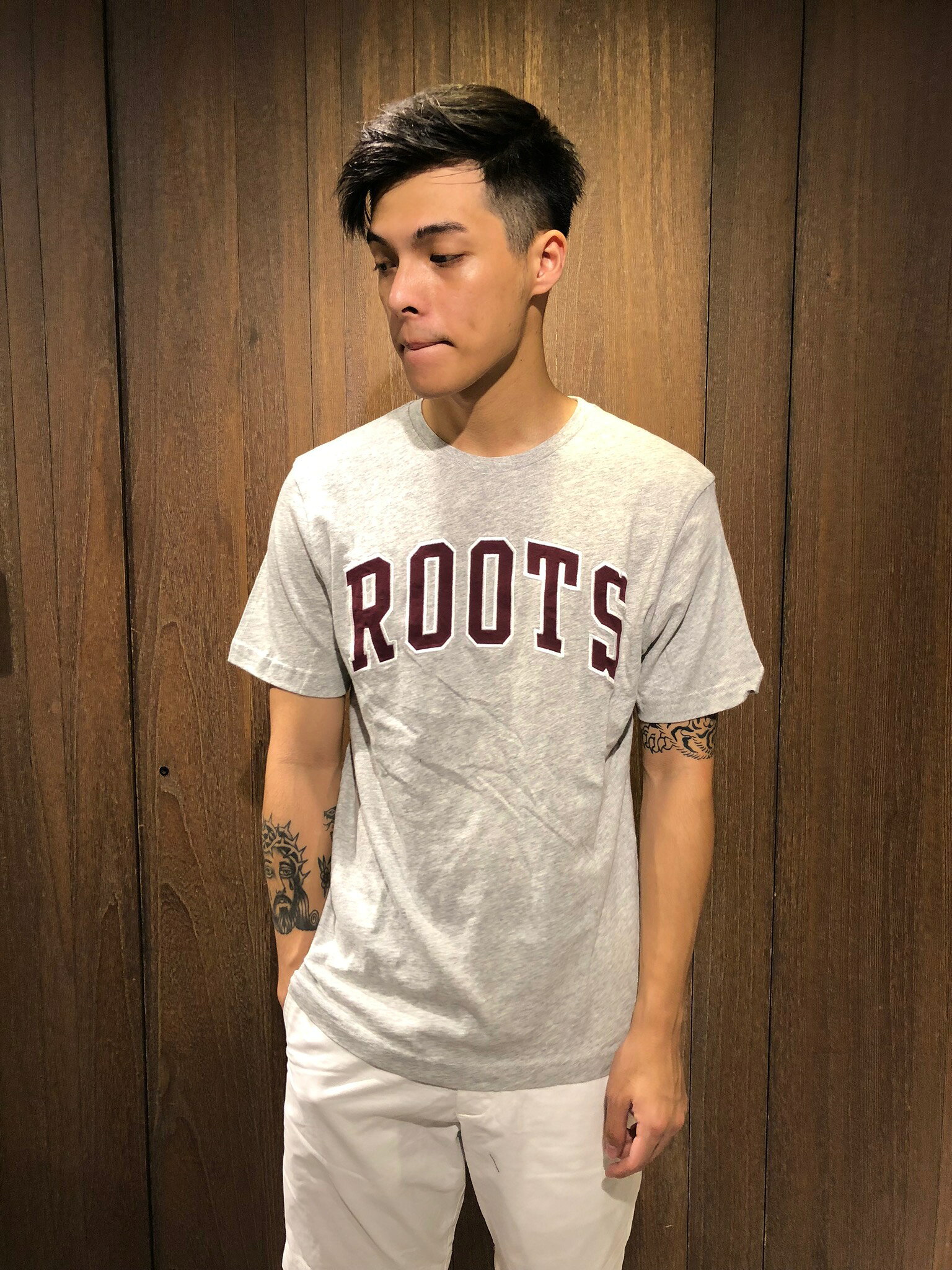 美國百分百【全新真品】 Roots LOGO 經典 棉質 短袖 T-shirt T恤 加拿大 AL19