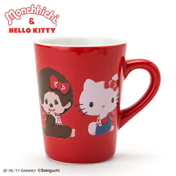 【震撼精品百貨】Hello Kitty 凱蒂貓 HELLO KITTY*夢奇奇MONCHHICHI系列陶瓷馬克杯 震撼日式精品百貨