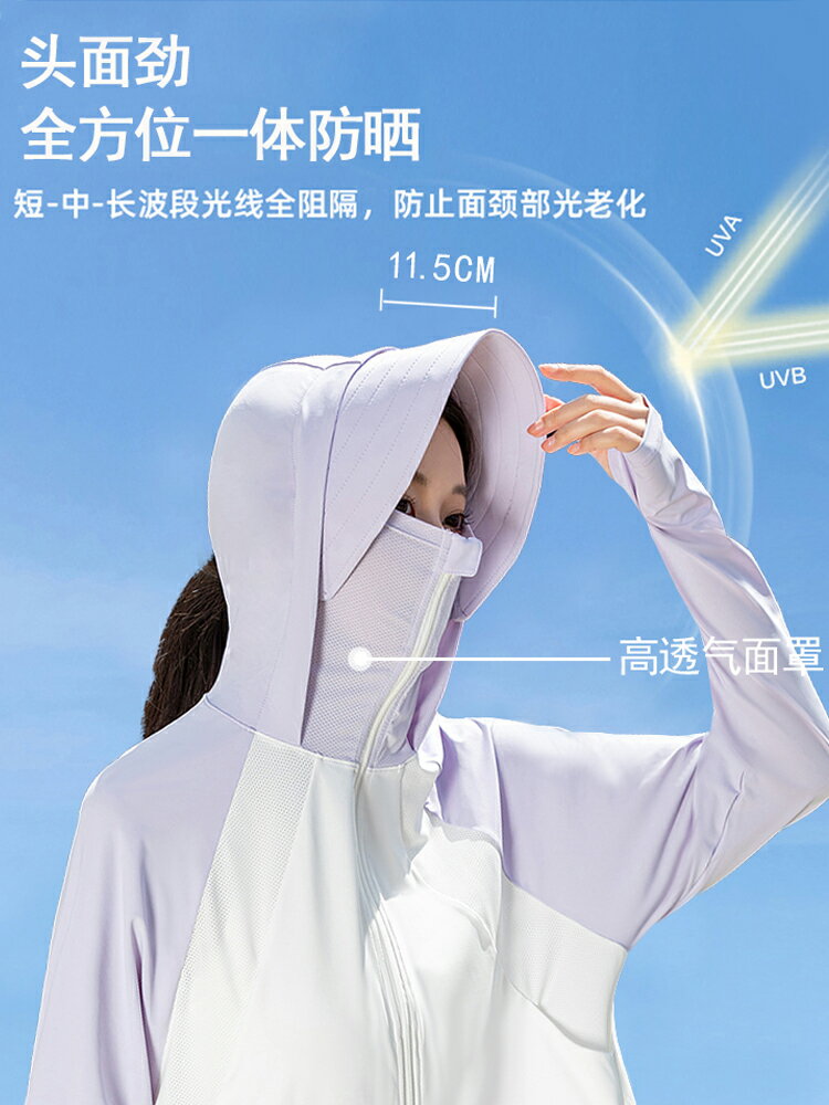 雅鹿UPF50+防曬衣女夏季薄款防紫外線外套透氣開車防曬服冰絲開衫
