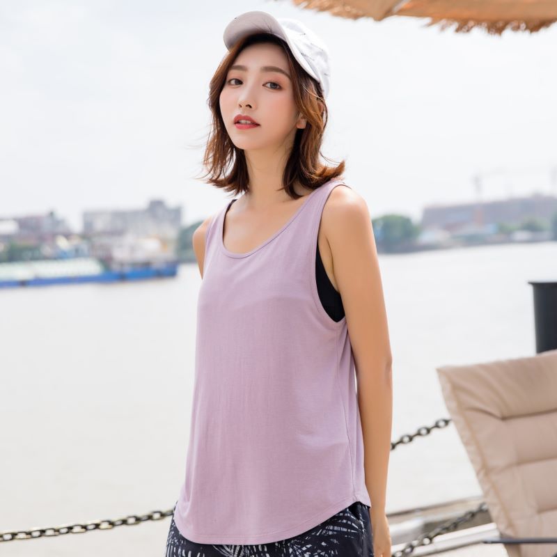 【巴黎精品】瑜珈背心運動服-寬鬆顯瘦美背罩衫女上衣2色a1fh29
