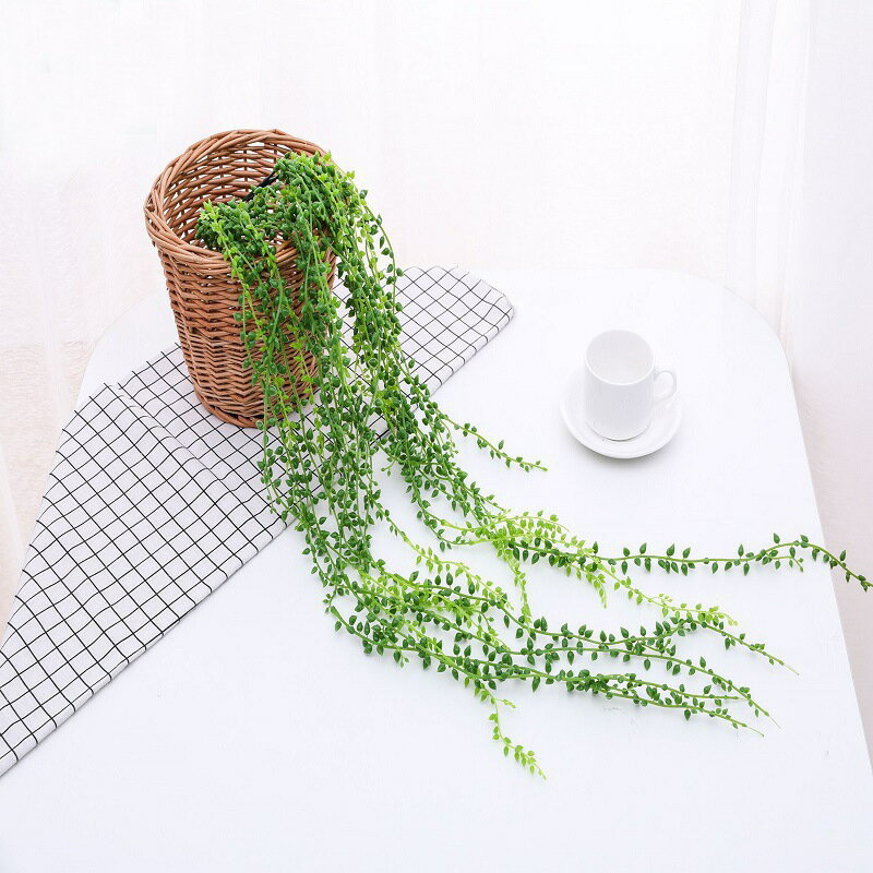 仿真花藤綠植客廳壁掛裝飾植物塑膠藤條藤蔓多肉情人淚假花