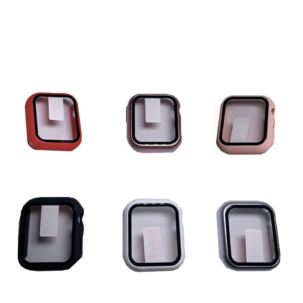 【玻璃貼PC硬殼】Apple Watch 38 40 42 44 mm 手錶 全螢幕包覆 保護殼 鋼化玻璃 一體式